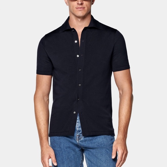 Suitsupply cotton silk Polo Cardigan